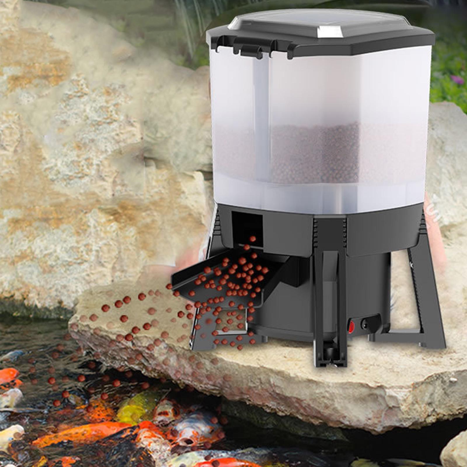 Aquarium Fish Feeder Automatic - 6L調整可能なソーラー自動水槽フィーダータイマー魚池デジタルフードディスペンサー鯉池インテリジェントタイミング給餌