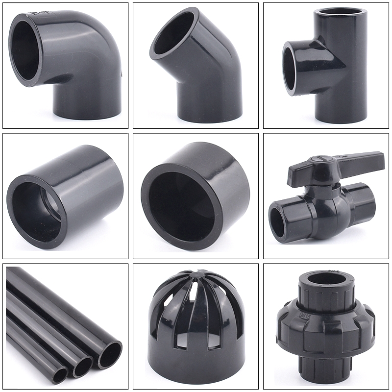 Aquarium Fish Black - 20-50 ミリメートル黒 UPVC パイプコネクタ水族館の水槽ストレートエルボティージョイントホーム DIY 散水アクセサリー植栽フレームチューブ
