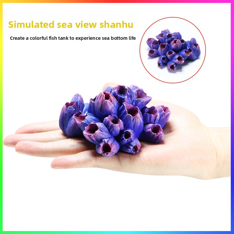 Aquarium Fish Unique - SYSENCIAGA 造花の花蕾 サンゴ礁、樹脂製開花岩の装飾 - ユニークな海水水槽の飾り、ソフトコーラルのような外観