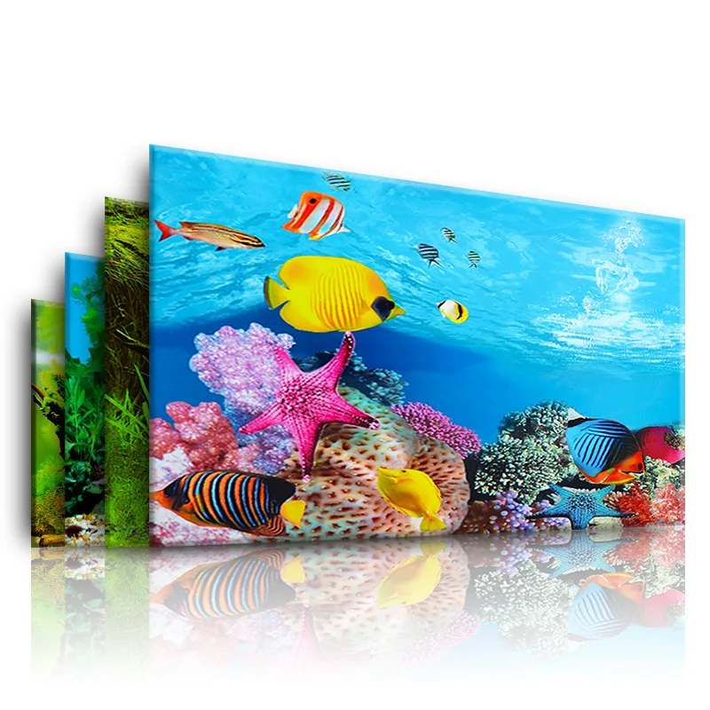 Aquarium Fish Background - 水族館の背景 3d ステッカーポスター水槽水族館の背景アクセサリー装飾海洋植物 Aquascape 絵画