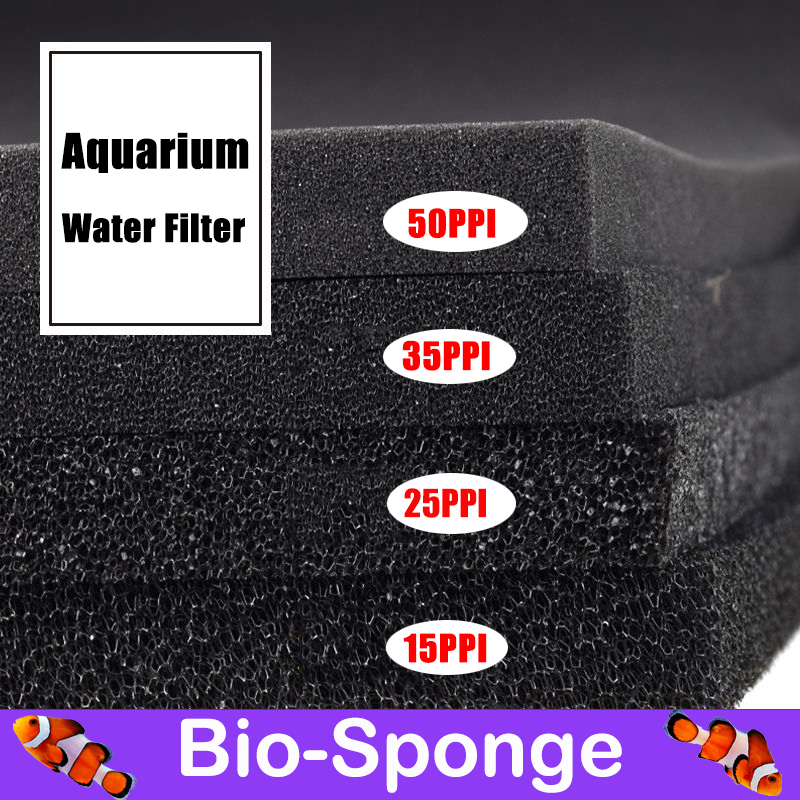 Aquarium Fish Black - 水族館生化学綿フィルター水槽池泡スポンジフィルター黒 15 25 35 50PPI