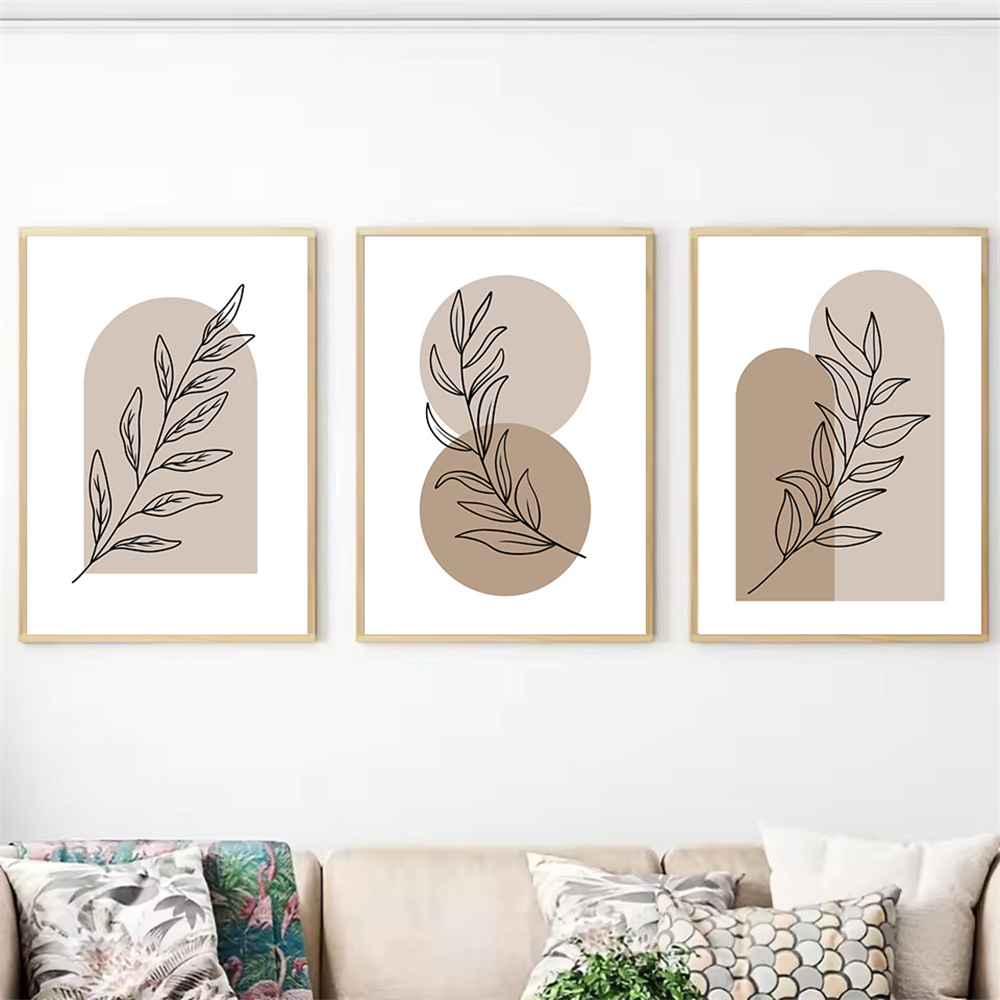 Live Plant Fertilizer - モダンボヘミアブラウンベージュ幾何学ポスター植物キャンバス絵画抽象壁アートプリント写真リビングルームインテリア装飾