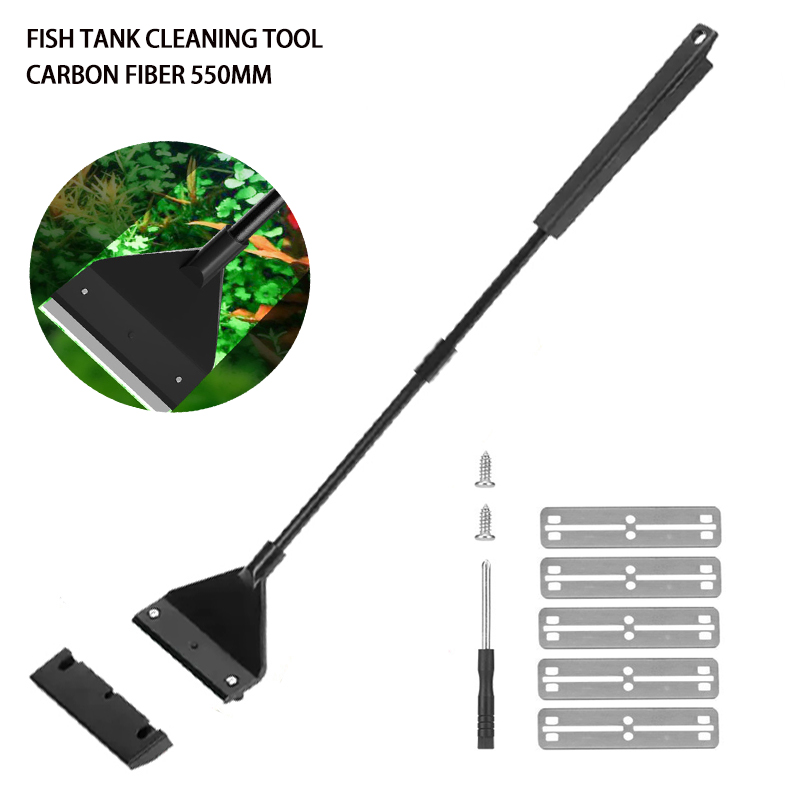 Algae Scraper Blade - 水槽清掃ツール 魚タンク用平型砂藻除去ツール 二役ガラス藻除去スクレーパー 家庭用清掃用品ツール