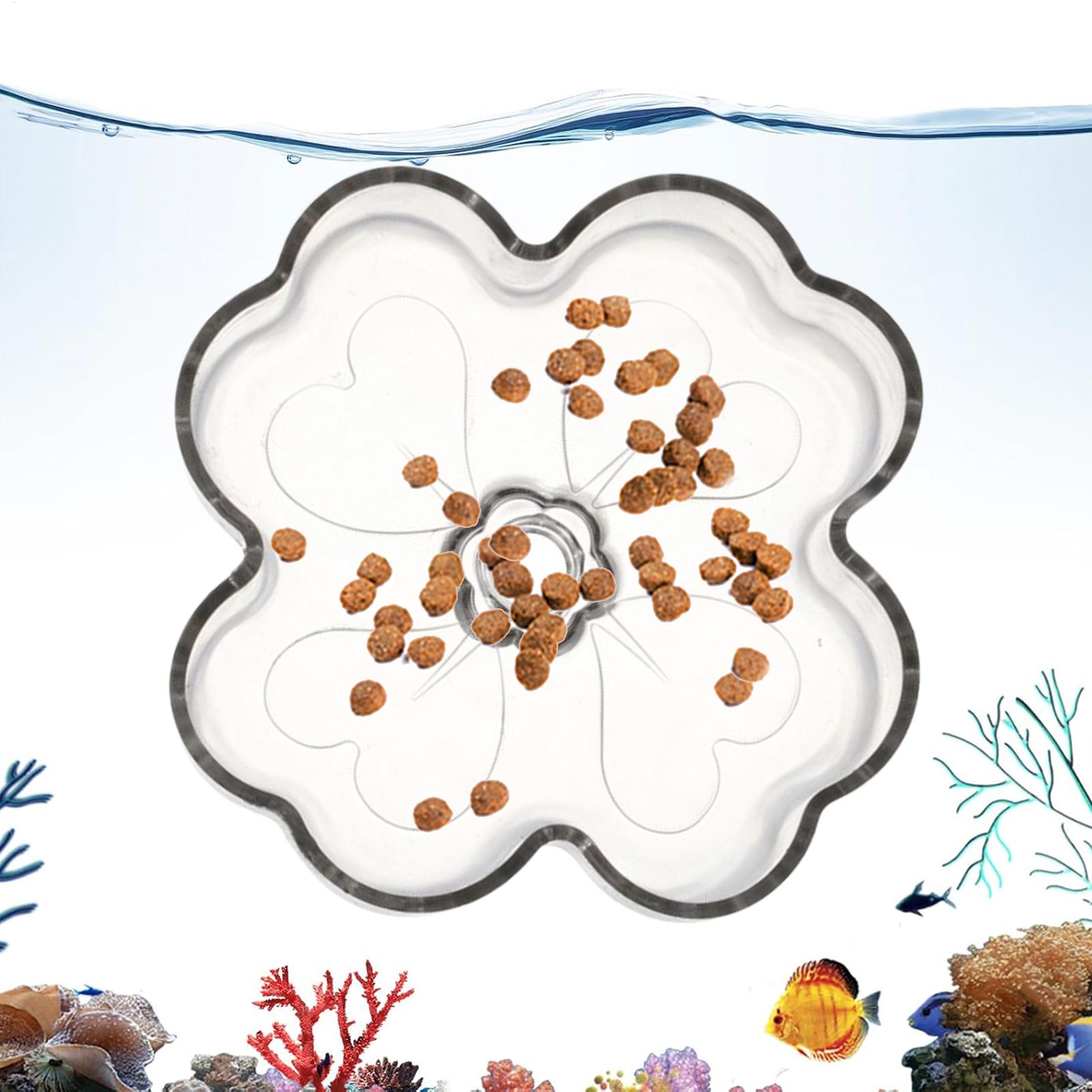 Tetra Fish In Aquarium - 水槽用フィーダートレイ 吸盤付き 花型魚用餌皿 カメ、ベタ、テトラ、エビ、海水・淡水タンク用