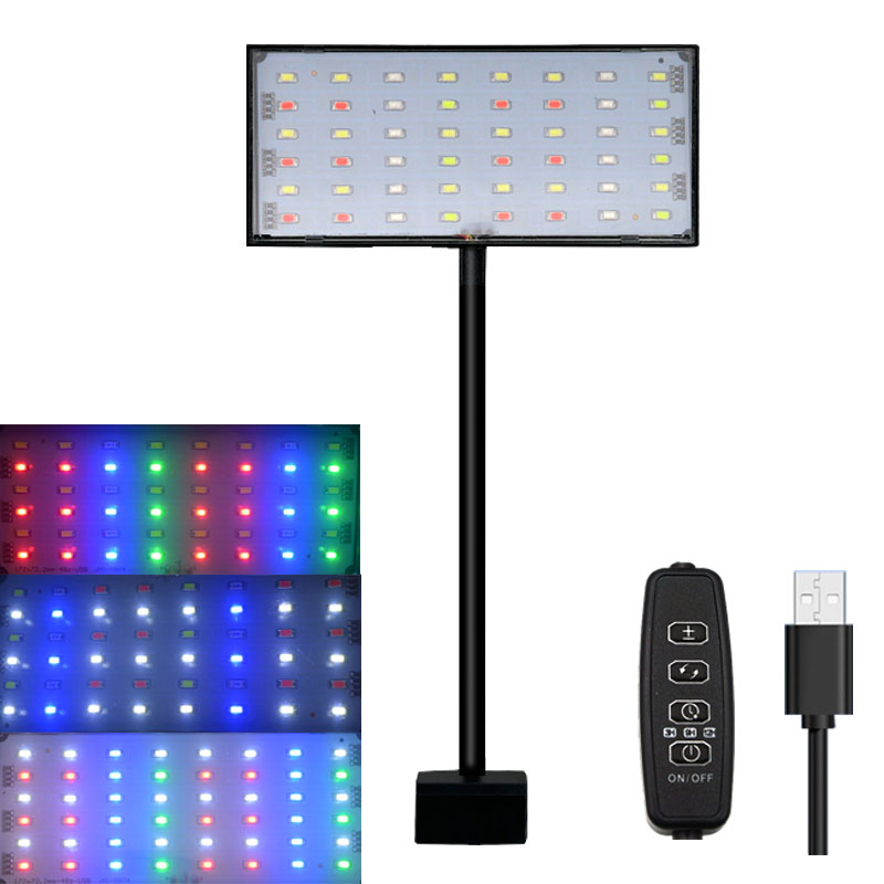 Aquarium Fish Lamp - 水槽用フルスペクトルLEDライト、サイクルタイマー付き、3色調整、明るさ調整可能、水草育成ランプ