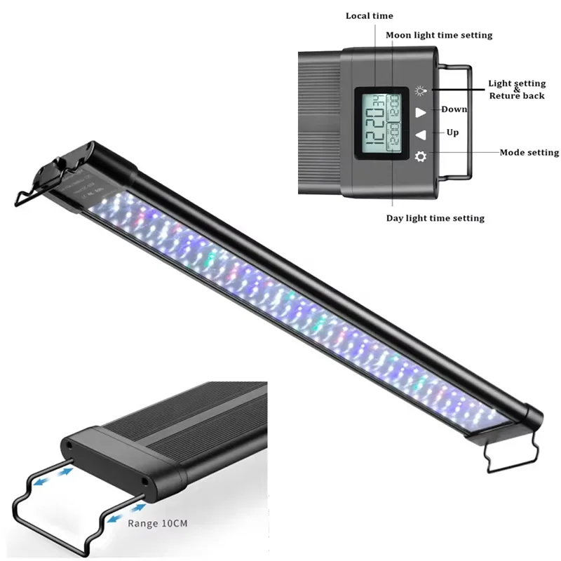 Aquarium Fish Lamp - LEDプログラマブル水槽ライトタイマー（75cm水槽用）40W WRGB水草ランプ
