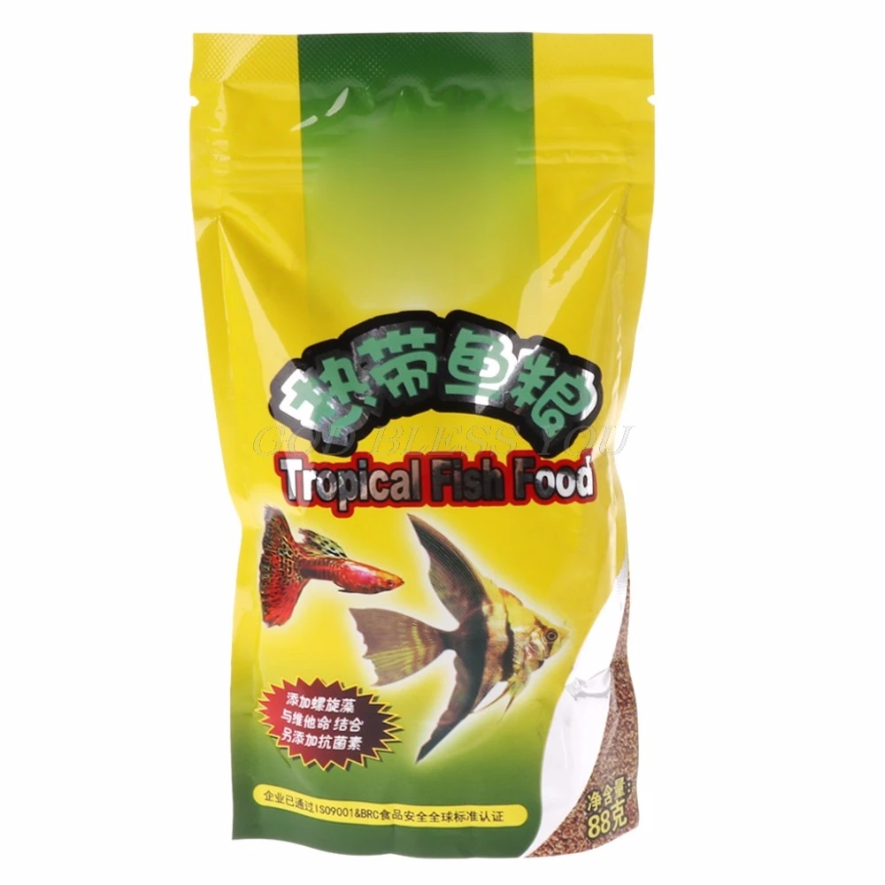 Fish Food Flake - 水族館タンク 熱帯魚の餌 小魚の餌 穀物 88g おいしい餌