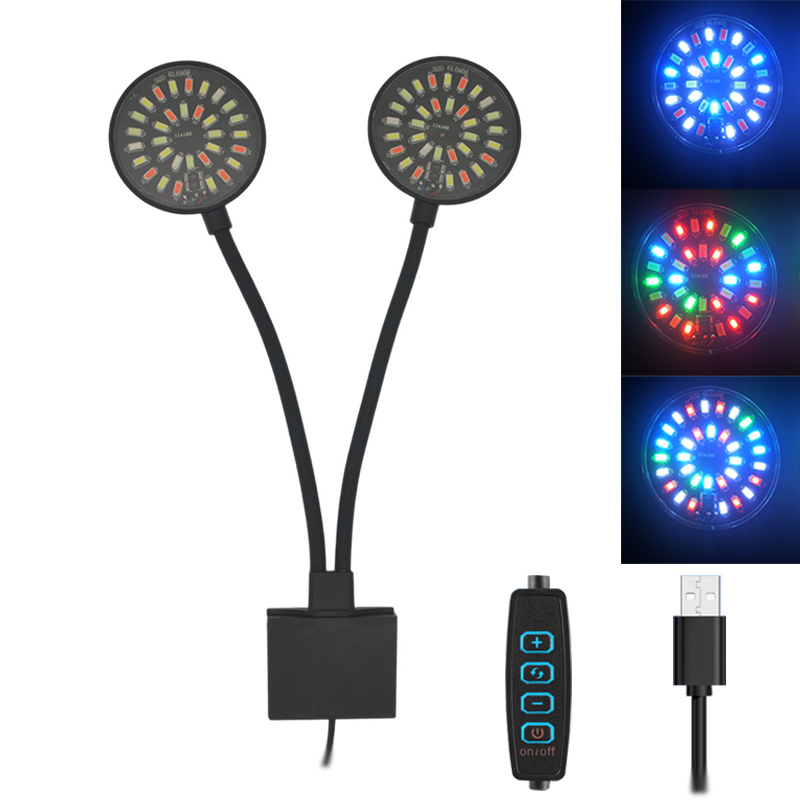 Aquarium Fish Lamp - USB 水族館 LED ライト水槽クリップランプフルスペクトル植物成長調整可能な明るさ調光可能 360 °