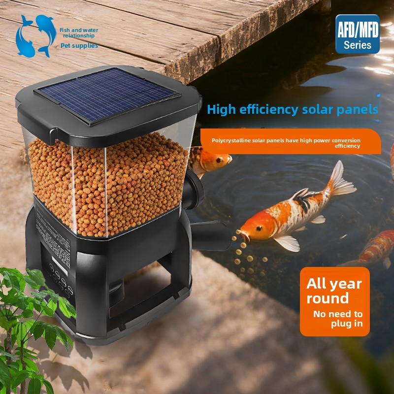 Aquarium Fish Feeder Automatic - ジェバオソーラー鯉池屋外魚池大型水槽自動給餌器魚給餌機カスタマイズAFD