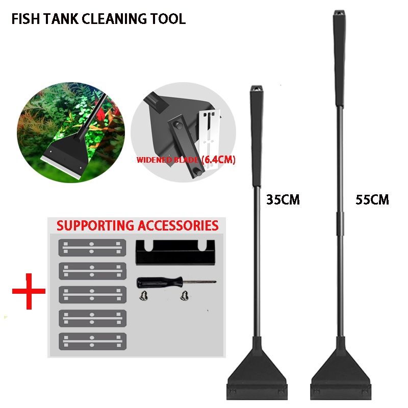Algae Scraper Blade - 水槽クリーナー 魚タンク藻類除去スクレーパー 水草 フラットサンド藻類除去クリーニング 多機能クリーニングツールセット