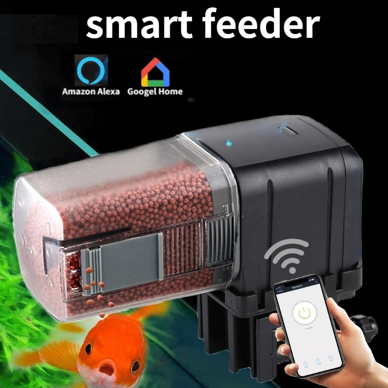 Aquarium Fish Feeder Automatic - WiFi魚用自動給餌器 スマートホーム製品 モバイル制御 水槽用品 AlexaとGoogle Home対応