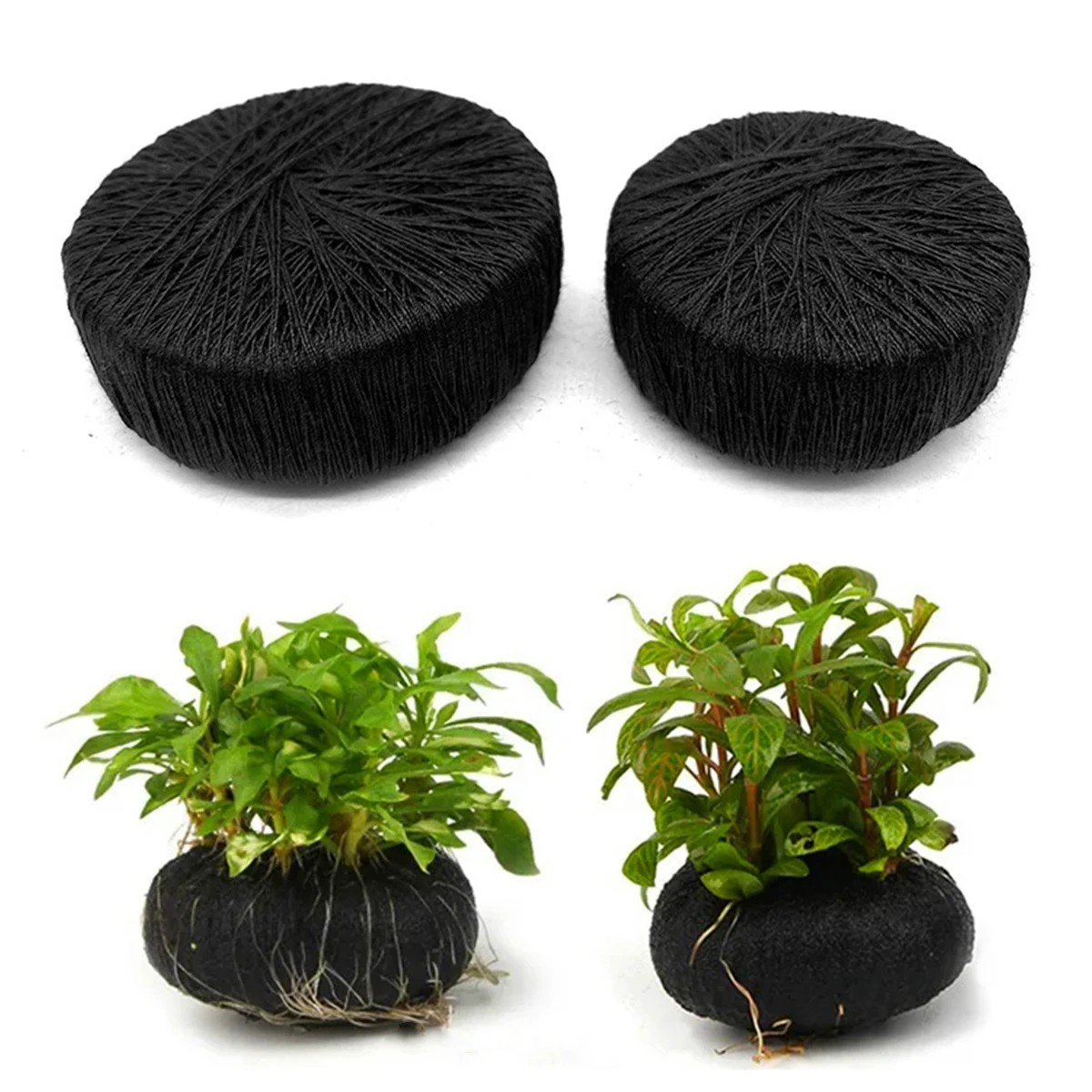 Aquarium Fish Black - 黒い水槽の装飾,水生植物の根のための水生草の植え付け,栽培,保護,水族館の装飾,5個