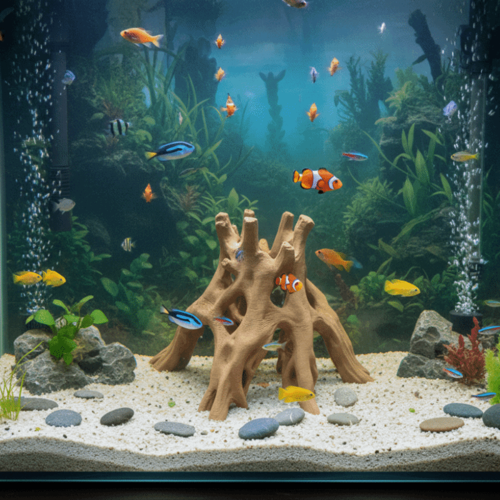 木の幹の形をした魚やエビが隠れる洞窟 3Dプリントされたユニ - Aquarium Fish Unique のレビューと価格