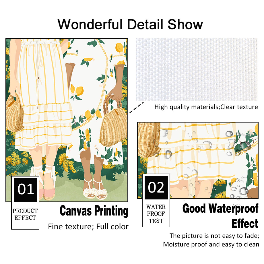 モロッコの女の子、熱帯植物の葉のウォールアートキャンバス絵画 - Live Plant Fertilizer のレビューと価格