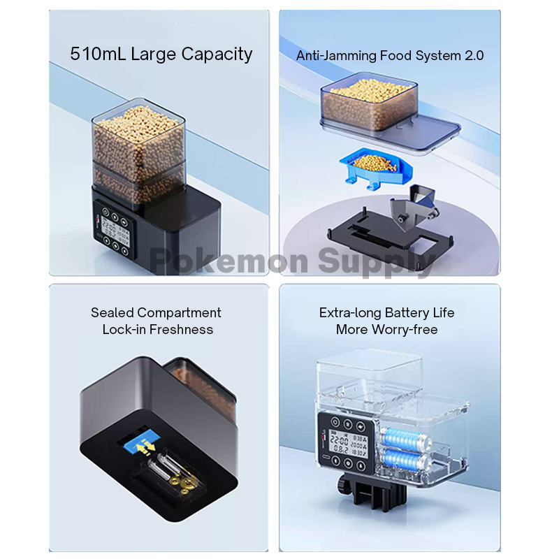 スマート精密計量自動魚フィーダー、散乱防止機能付き時間制御式 - Aquarium Fish Feeder Automatic のレビューと価格