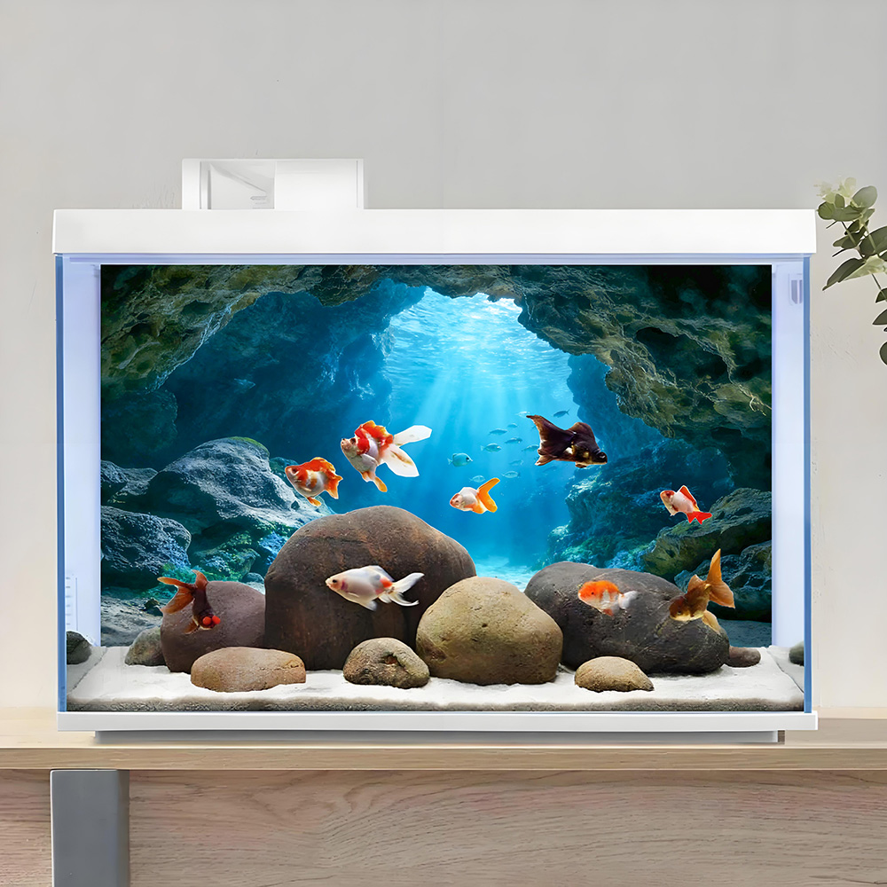 深海の青い穴、水槽背景画、水槽絵画ステッカー、前面粘着式、風 - Aquarium Fish Background のレビューと価格