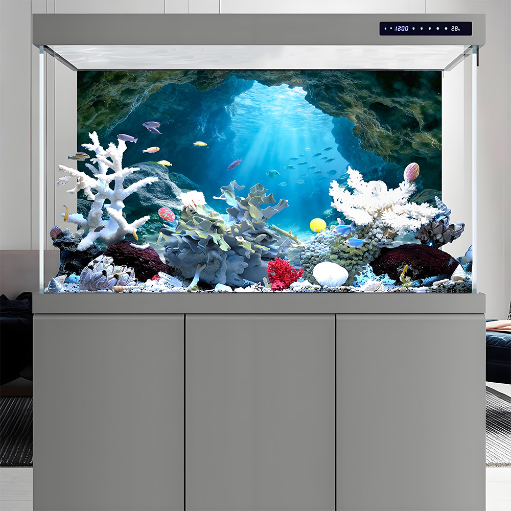 深海の青い穴、水槽背景画、水槽絵画ステッカー、前面粘着式、風 - Aquarium Fish Background のレビューと価格