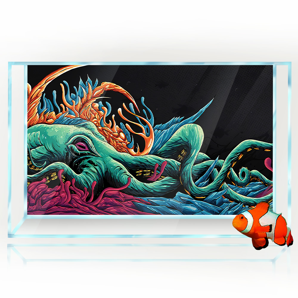水族館の背景ステッカー - タコモンスター オリジナル HD - Aquarium Fish Monster のレビューと価格