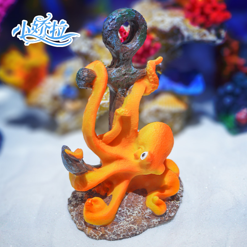 レトロな樹脂製風景飾り、タコとウミガメが描かれた海の怪物テー - Aquarium Fish Monster のレビューと価格