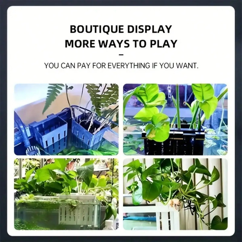 水槽用植物ホルダー ブラックプラスチックバスケット クリップ - Aquarium Fish Black のレビューと価格