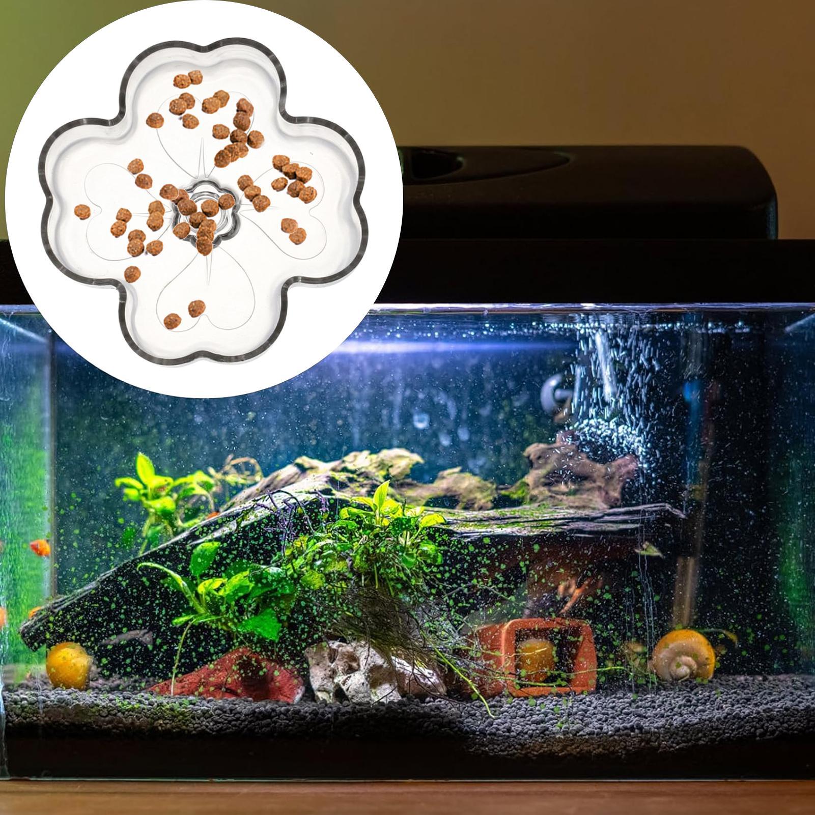 水槽用フィーダートレイ 吸盤付き 花型魚用餌皿 カメ、ベタ、 - Tetra Fish In Aquarium のレビューと価格