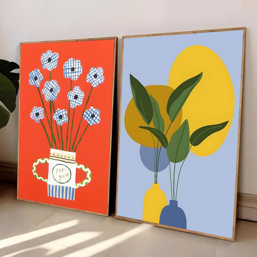 モダンなフラワーマーケットの花瓶、花柄キャンバスポスター、額 - Live Plant Fertilizer のレビューと価格