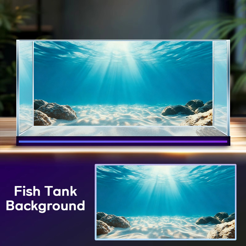 青い海の透明な砂、水槽背景画、水槽ステッカー、粘着式前面、水 - Aquarium Fish Background のレビューと価格
