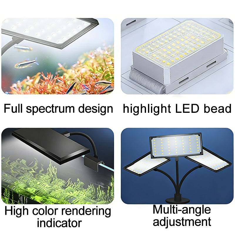 水槽用フルスペクトルLEDライト、サイクルタイマー付き、3色 - Aquarium Fish Lamp のレビューと価格