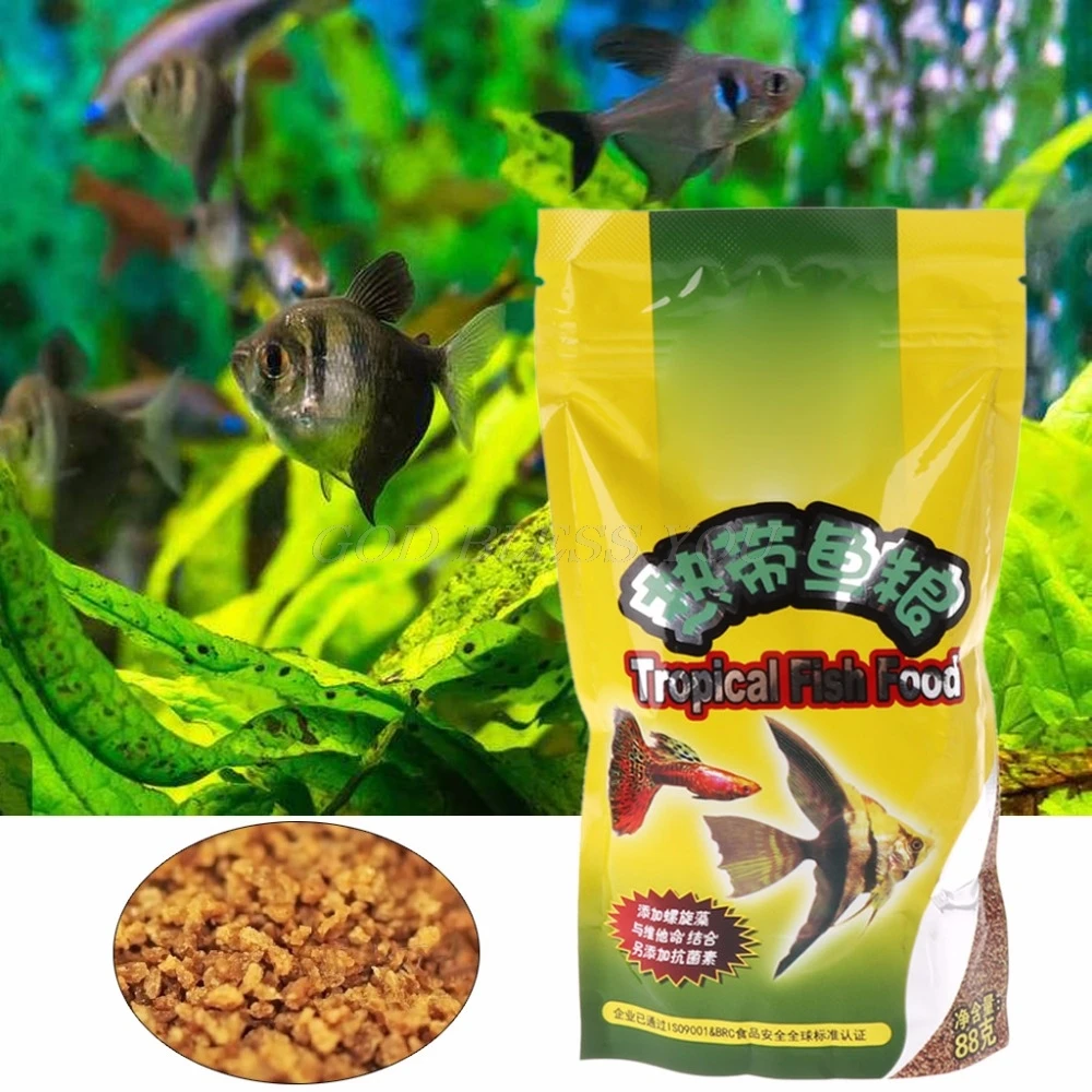 水族館タンク 熱帯魚の餌 小魚の餌 穀物 88g おいしい餌 - Fish Food Flake のレビューと価格