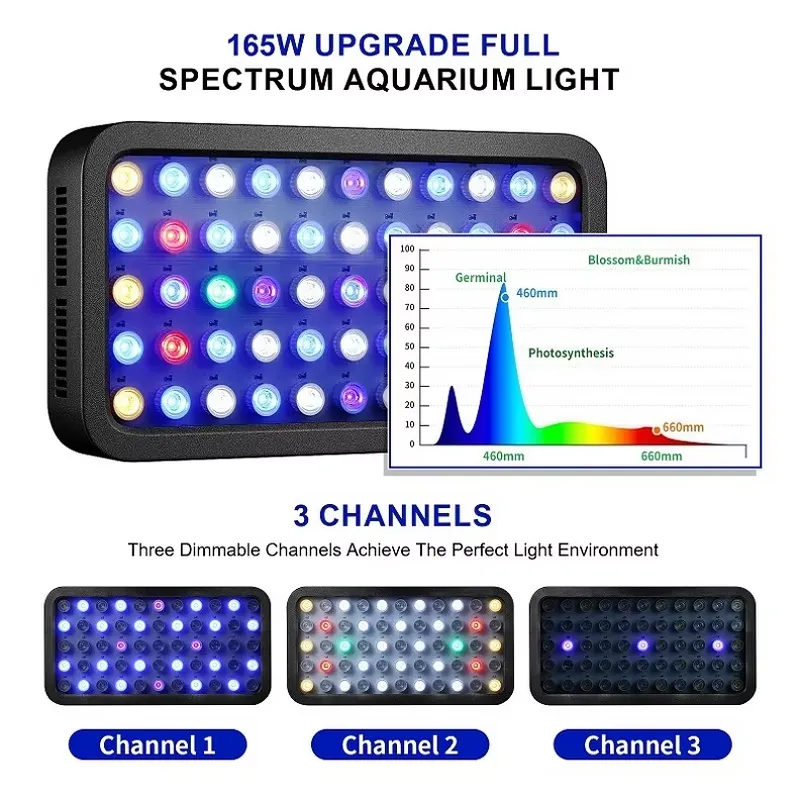 WiFiアプリ制御 サンゴ礁165w調光可能 3チャンネル5 - Aquarium Fish App のレビューと価格