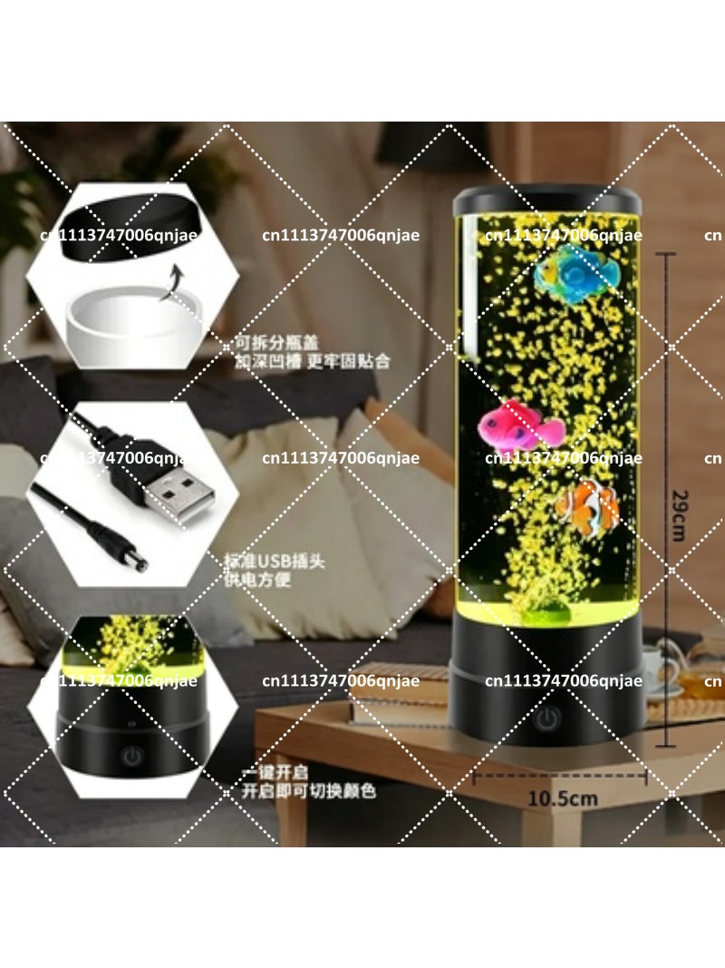 シミュレーションLED電子魚タンク水槽、色が変わるバブルフィ - Aquarium Fish Lamp のレビューと価格