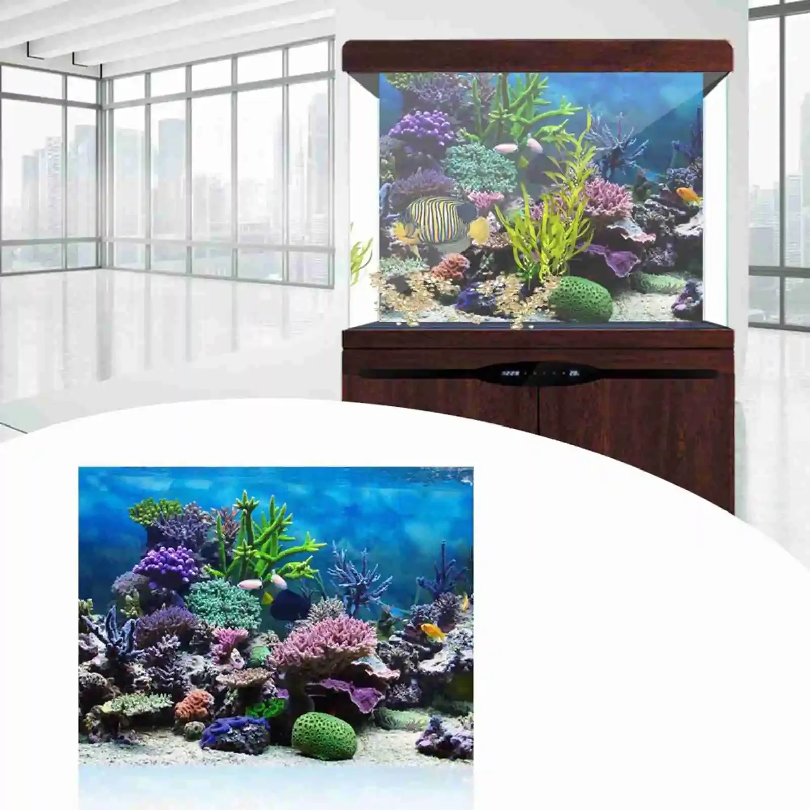 熱帯雨林の壁紙,水族館の背景,PVC装飾,3D風景HDポスタ - Aquarium Fish Background のレビューと価格
