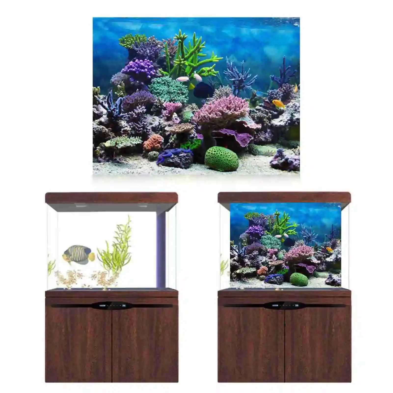 熱帯雨林の壁紙,水族館の背景,PVC装飾,3D風景HDポスタ - Aquarium Fish Background のレビューと価格