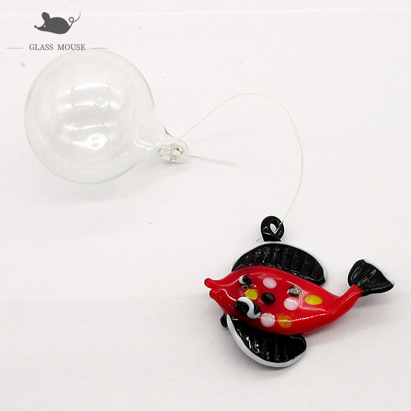 新しいカスタムガラスバブルレッド金魚ミニ置物ペンダント水族館 - Aquarium Fish Japan のレビューと価格
