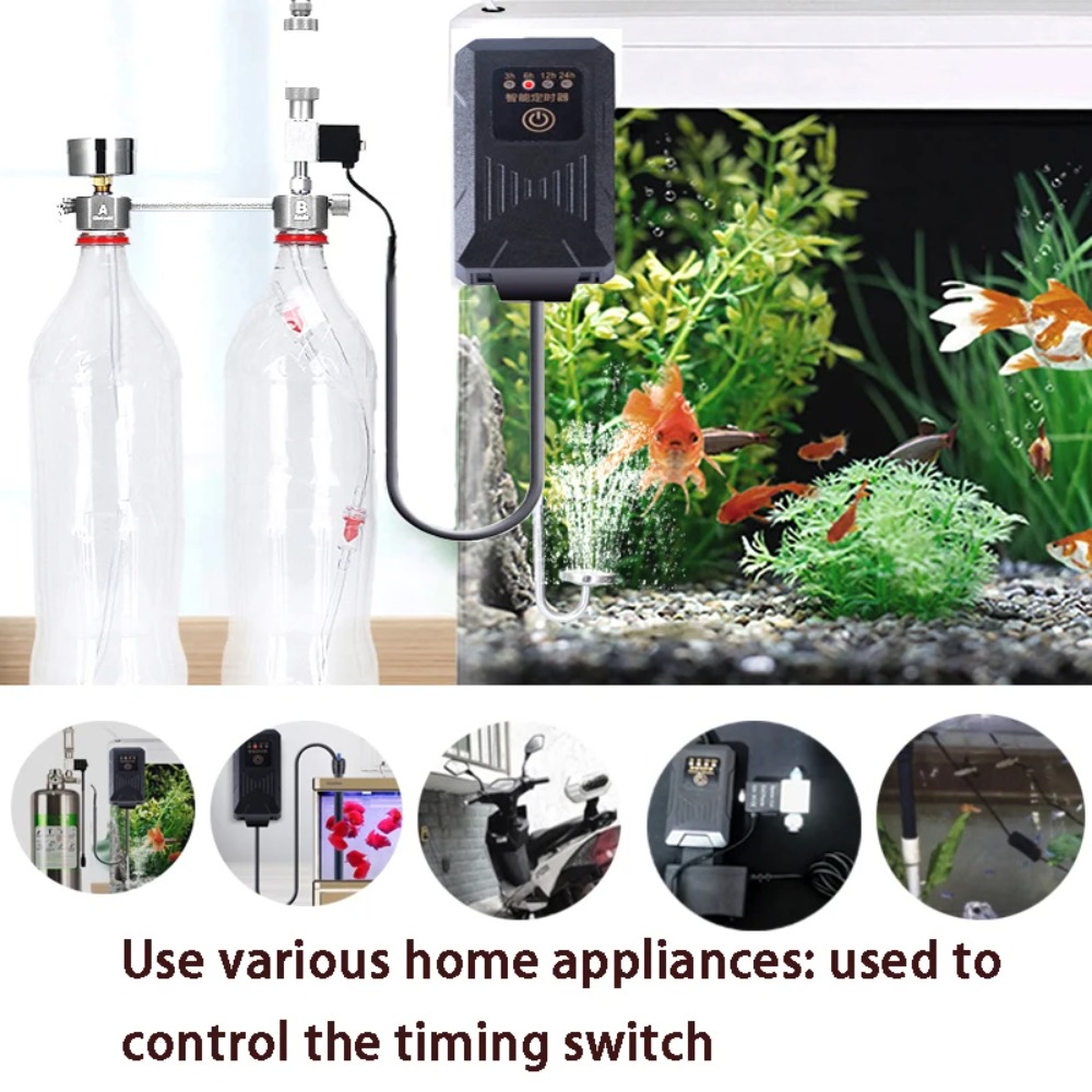 4 スピードサイクル水族館タイマー安定した黒 LED 調光コ - Aquarium Fish Black のレビューと価格