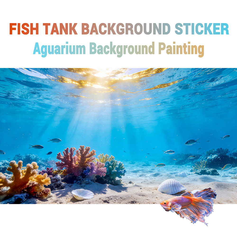 アンダーウォーターワールド、水槽背景画、水槽ステッカー、前面 - Aquarium Fish Background のレビューと価格