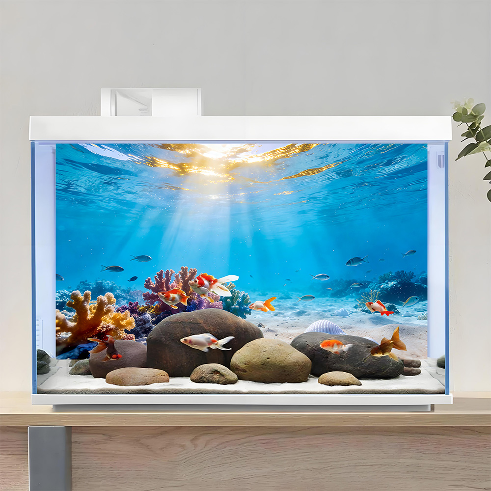アンダーウォーターワールド、水槽背景画、水槽ステッカー、前面 - Aquarium Fish Background のレビューと価格