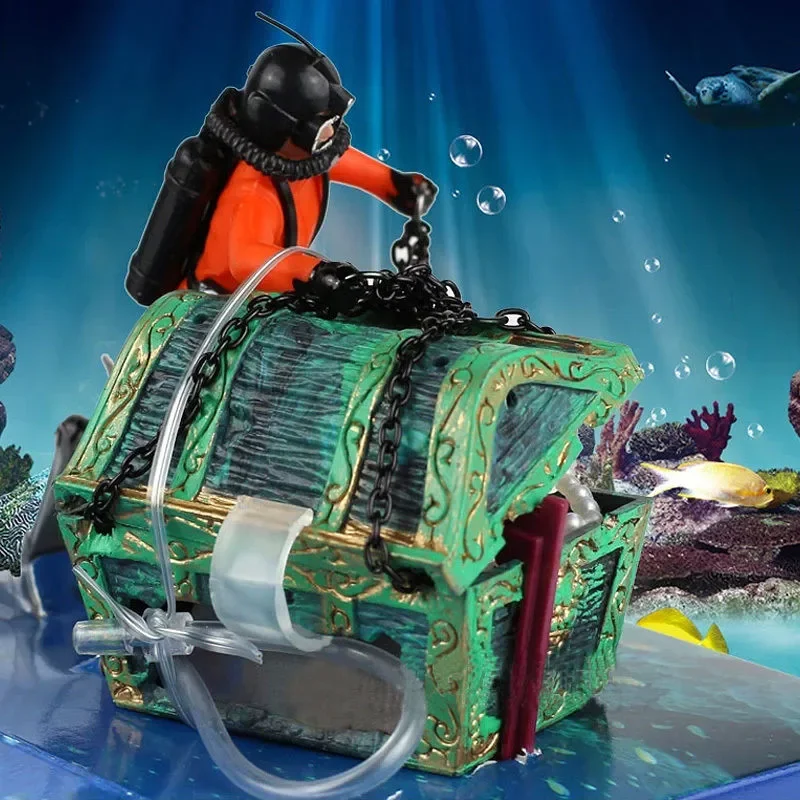 水槽の装飾、ユニークなデザイン、宝物ハンター、ダイバー、アク - Aquarium Fish Unique のレビューと価格