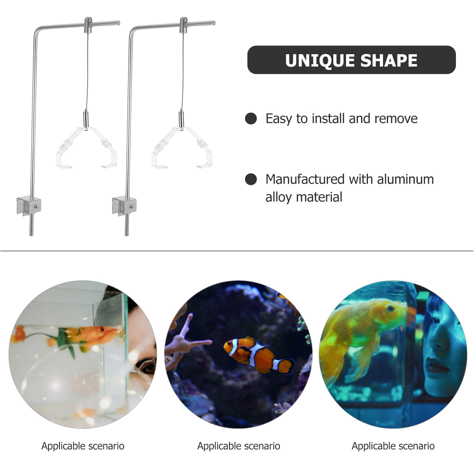 2 個水族館ライトホルダークリップ付きアルミ合金水槽ランプホ - Aquarium Fish Lamp のレビューと価格