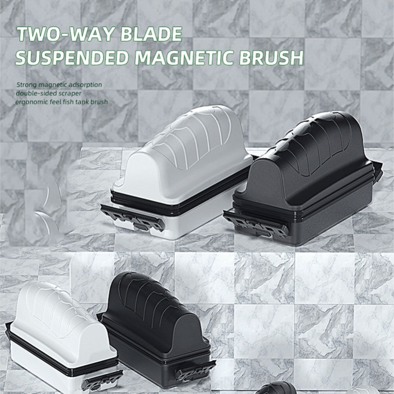 水槽用磁気ブラシ ダブルブレード 4倍強力磁気吸引 浮遊ガラ - Algae Scraper Blade のレビューと価格