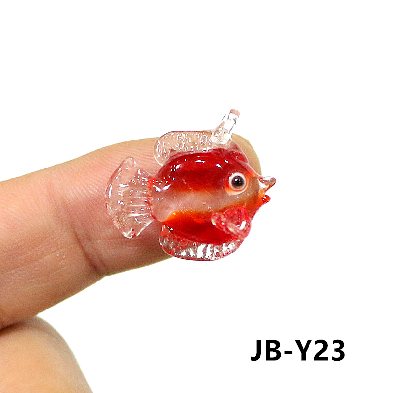 カラフルなミニの熱帯魚ガラス2点が魅力的な海洋動物のペンダン - Aquarium Fish Japan のレビューと価格