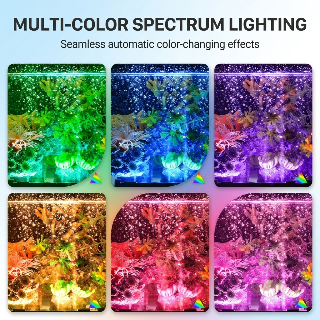 USB LED水槽エアバブルライト自動RGB変色魚タンクエア - Aquarium Fish Lamp のレビューと価格