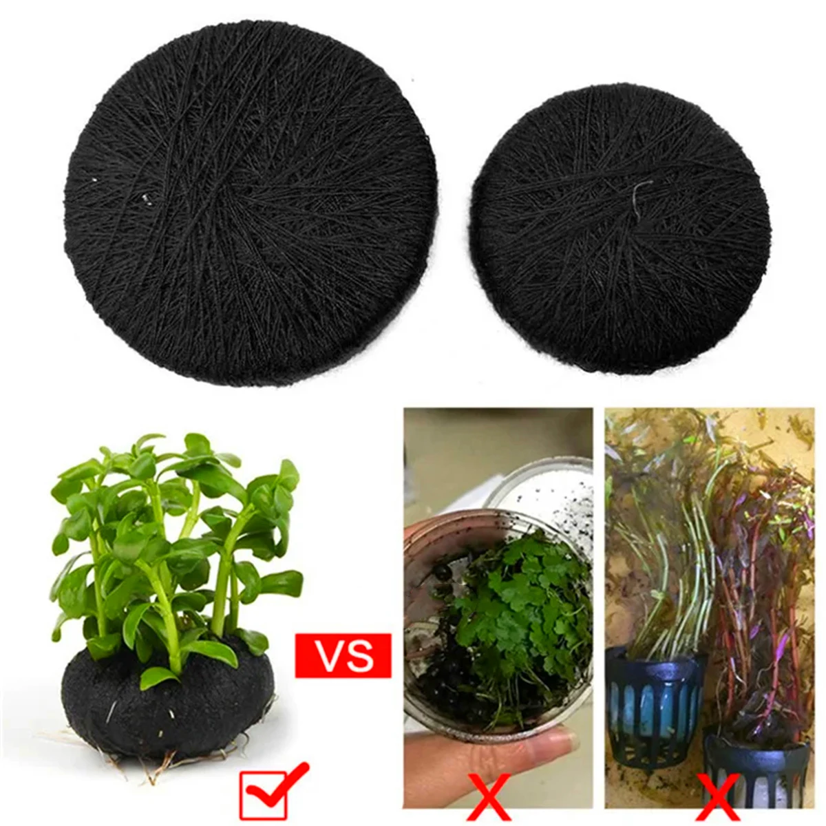 黒い水槽の装飾,水生植物の根のための水生草の植え付け,栽培, - Aquarium Fish Black のレビューと価格