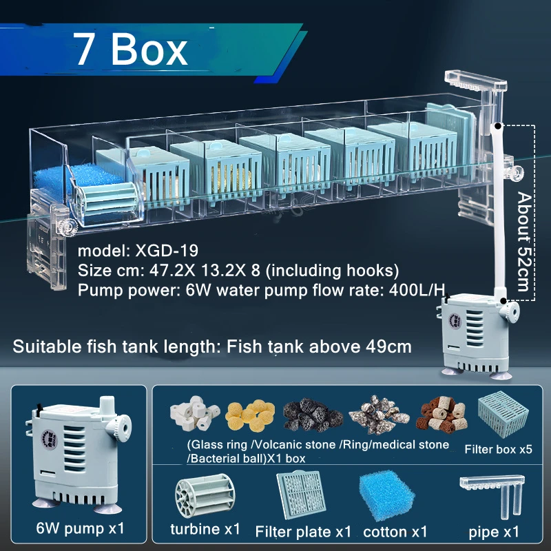 220V 水族館壁掛け滝フィルターローラー、循環酸素生成、多 - Aquarium Fish Background のレビューと価格