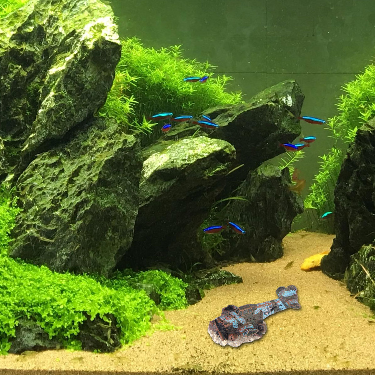 ミニ樹脂工芸品水槽飛行機人工難破船オーナメント水族館水中装飾 - Aquarium Fish Unique のレビューと価格